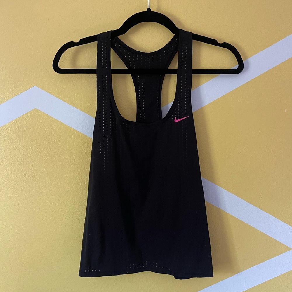 Nike Black Tank with Pink Swoosh